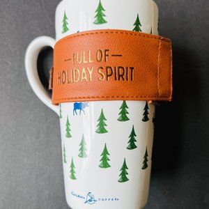 CARIBOU COFFEE Tall 20 Oz Mug with Lid EUC
